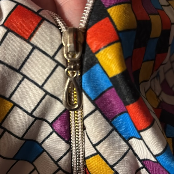 Homemade Tetris Print Peplum Blouse Small - Picture 9 of 14